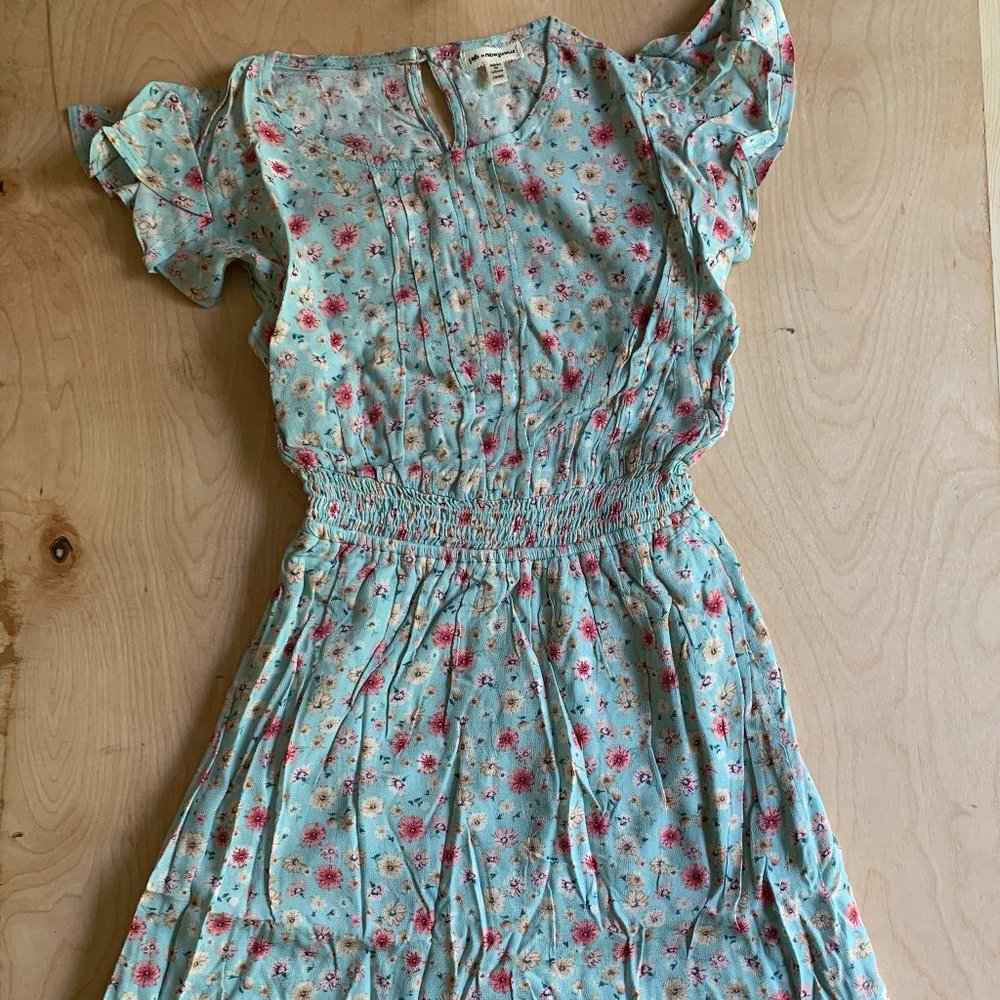 Monteau Girl Mint Floral Sleeveless Dress  M (10)